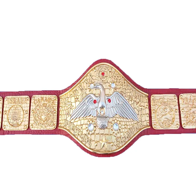 Cinturón de oro de alta calidad, cinturón de campeón de lucha de la Segunda Guerra Mundial, personalizado
