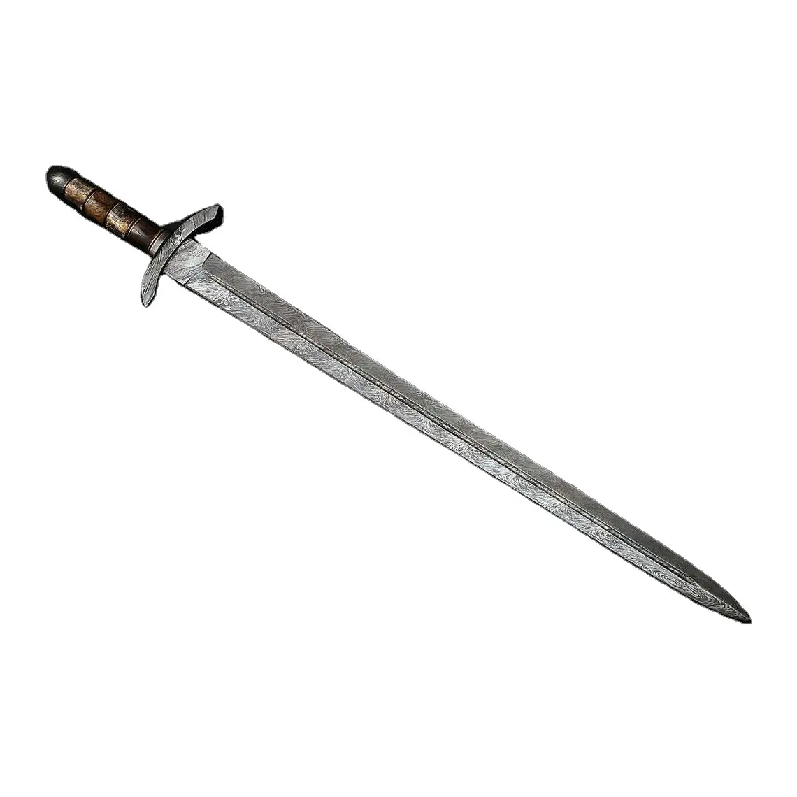 Оптовая продажа, меч из дамасской стали, высокое качество, ручка из розового дерева с кожаной оболочкой