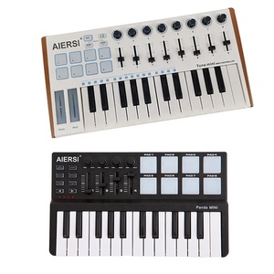 家庭用ポータブルベーシックシンセ25キーMIDIキーボードコントローラーピアノミニUSBデジタル音楽制作楽器用 - Product Image 1