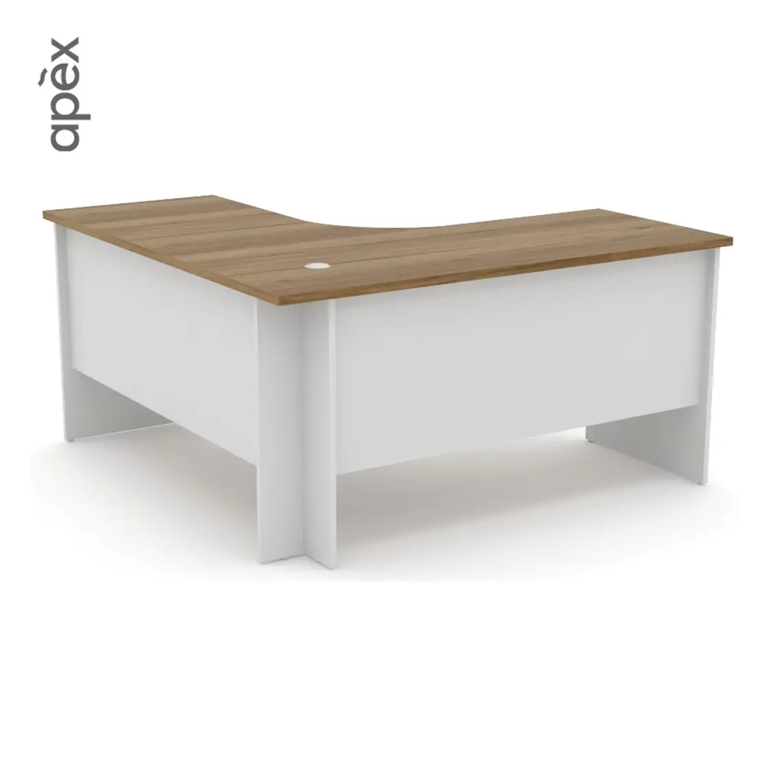Mesa de oficina ejecutiva con forma de L, escritorio de madera con Panel de modestia, a precio de fábrica