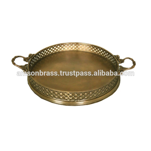 金属托盘，带侧手柄餐具托盘矩形镀银整理 - Product Image 4