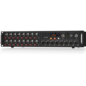 Caja de escenario DL16, 16 entradas, 8 salidas, con 16 micrófonos, preamplificadores, ULTRANET y ADAT, Interfaces