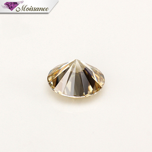 <strong>Light</strong> <strong>Brown</strong> Color <strong>Round</strong> Diamond <strong>Excellent</strong> <strong>Cut</strong> Lab Created Loose <strong>Moissanite</strong> - Product Image 4