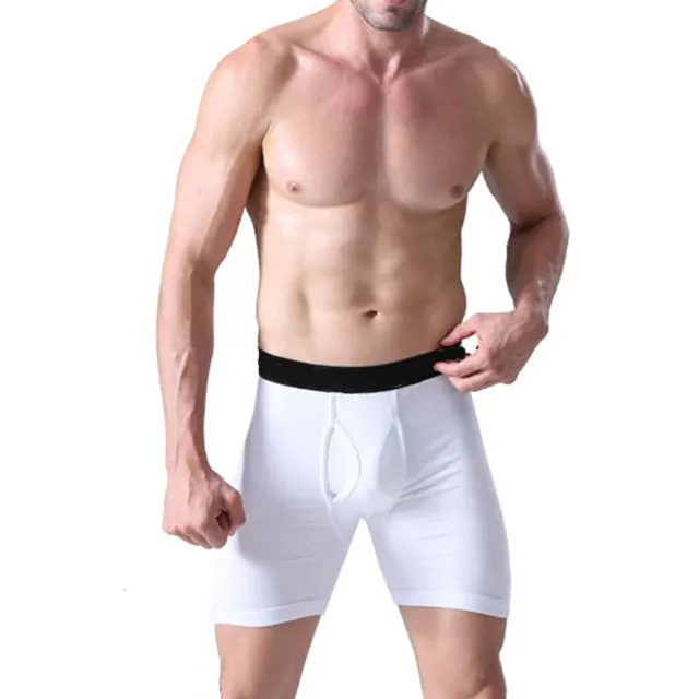 Cuecas boxer masculinas, roupa íntima para homens, design de cor sólida, confortável, respirável, melhora do crescimento, boxers para homens