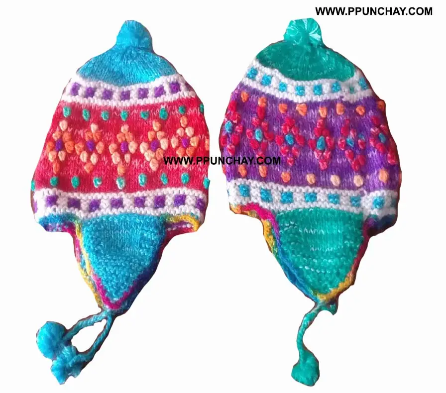 Alpaca Hat Earflap Chullo Andean Ethnic Ppunchay Peru Handmade