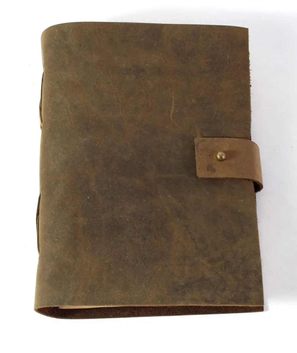 Cuaderno de cuero genuino de viaje Vintage personalizado, cubierta de diario de cuero real de Caballo Loco marrón interior reemplazable personalizado