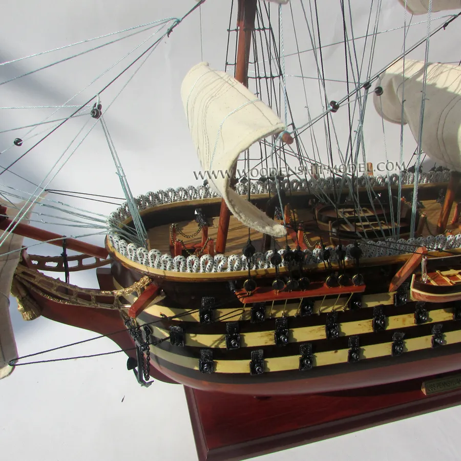 USS-modelo de barco de madera de pendrive, modelo alto de barco/artesanía