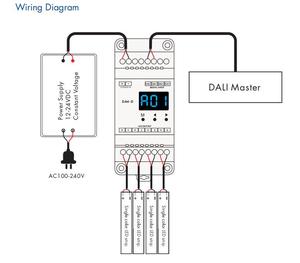 DA4-D DALI 4 kanal LED Dimmer sabit voltaj Din ray denetleyici dijital sayısal ekran PWM DALI dimmer - Product Image 2