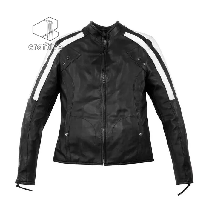 Motorcycle Riding Leather Jacket For Women