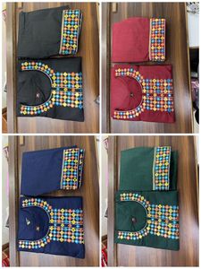 トランディブラックパンツ & カーティセットコットンフレックスミラー刺Embroidery作業スタイリッシュなスーツセット完全にステッチされた既製のドレスbyRoyal Export