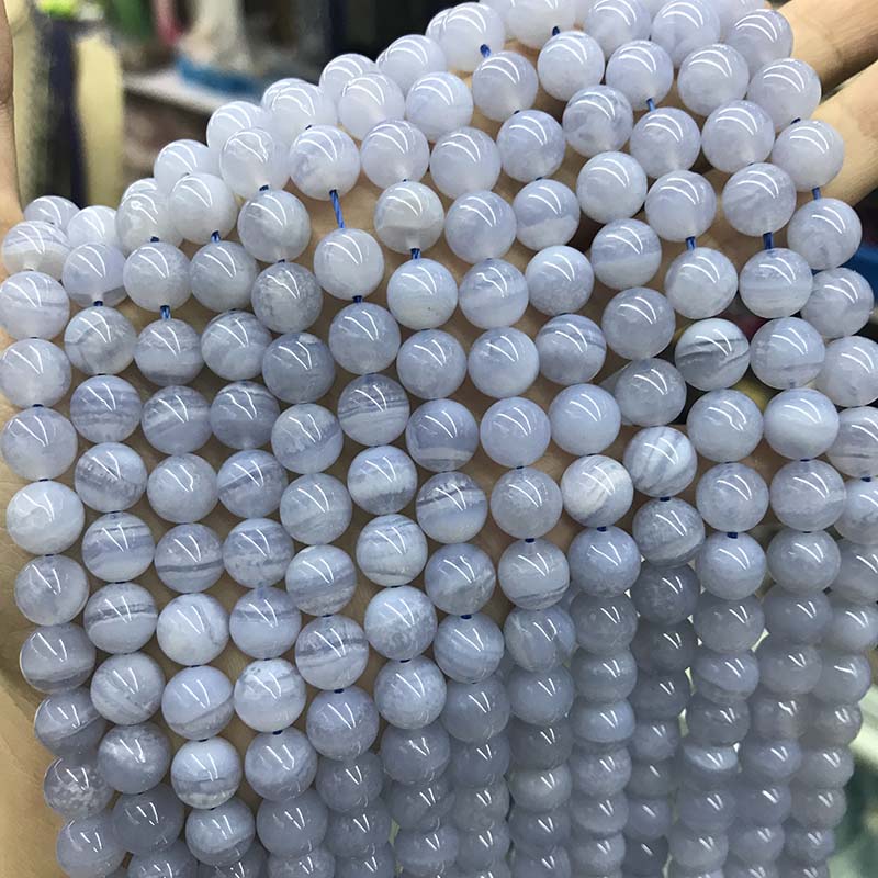 Agate dentelle bleue ronde AA