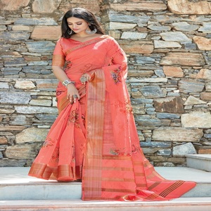 <strong>DESIGNER</strong> ORGANZA SAREE - Product Image 3