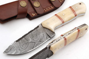 2023ทำด้วยมือเหล็กดามัสกัสใบมีดล่าสัตว์ที่จับกระดูกอูฐสำหรับตั้งแคมป์ ZR771ดาบ - Product Image 4