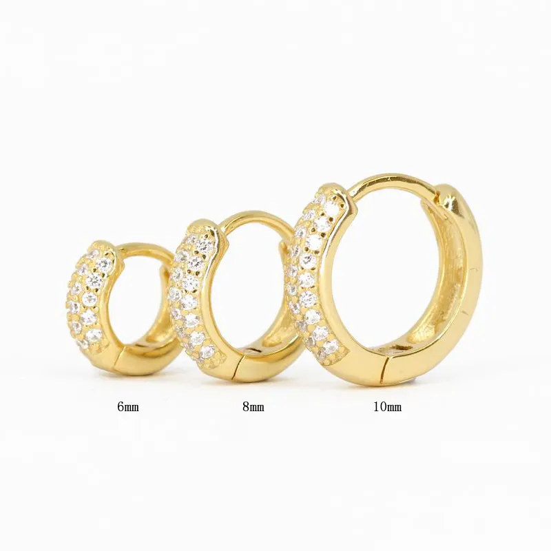 ROXI 6/8/10mm S925 Sterling Silver Fashion Luxury Multi-Row Classic All-match Diamond Earrings