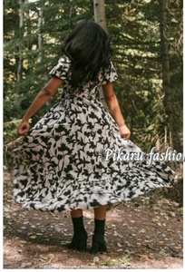 春季家庭配套套装秋季夏季拼布碎花长裙妈妈和女儿衣服 - Product Image 6
