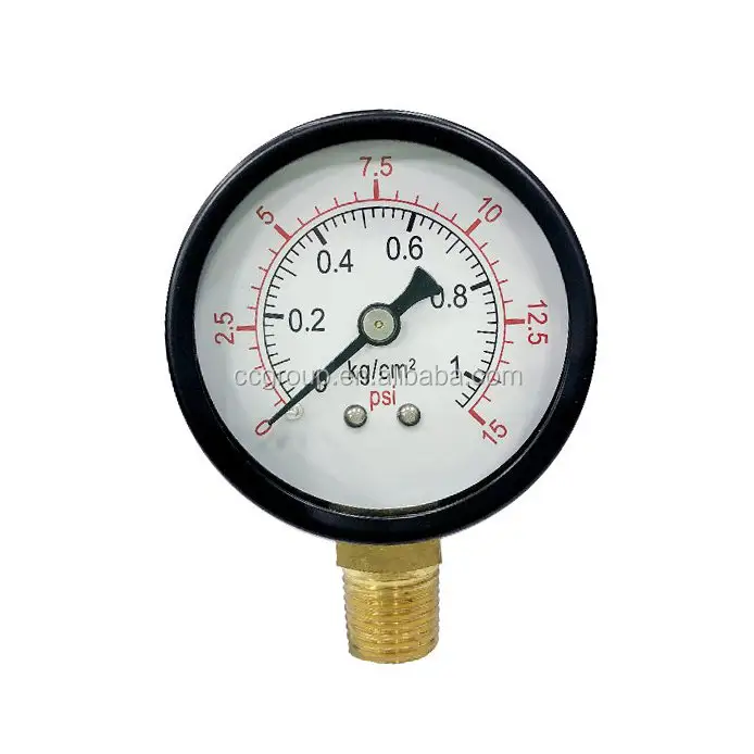 Manomètre de pression à eau, 50mm, 1 barre, ps