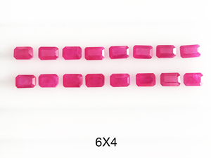 הסיטונאי 6 x4 מ "מ טבעי <span class=keywords><strong>ruby</strong></span> מתומן ברקת חתוך חן אבן אדום באיכות טובה vvaz אבני חן מחיר נמוך