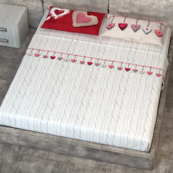 Set tempat tidur Hotel mewah 3 buah 100% katun ukuran kembar & Queen Set seprai pas & selimut penutup Set pola selimut bersertifikat otex