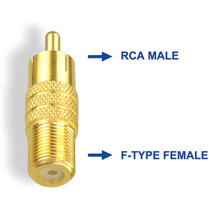 F tipi dişi RCA erkek koaksiyel kablo ses adaptörü altın kaplama konektörü - Product Image 3