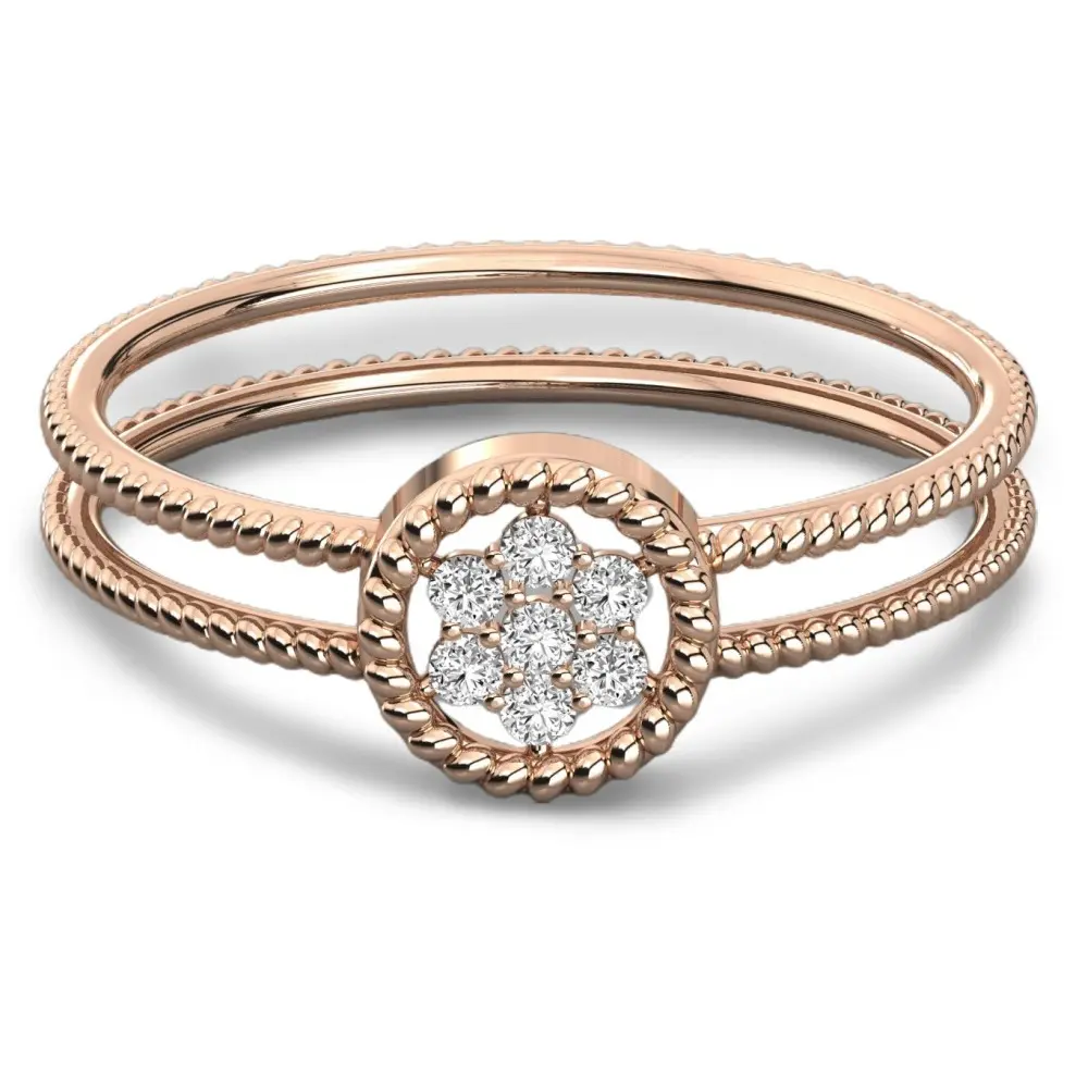 Anillo de diamantes real para mujer a precio mayorista IGI & Ingemco certificado por Djewels, anillo de uso diario, Joyería de diamantes de oro sólido