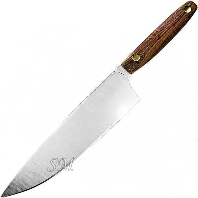 G10 kolu kavrama ile zeytin ahşap özel el yapımı alman paslanmaz çelik mutfak şef bıçağı
