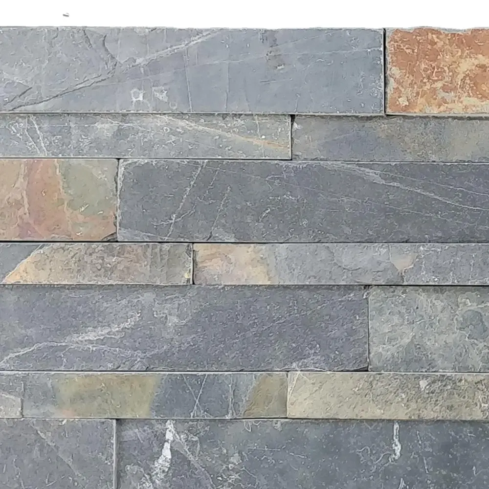 Jak Multicolor Indian Slate Split Face Z Shape Decorative Natural surface stacked Wall Cladding Ledger Stone Panels