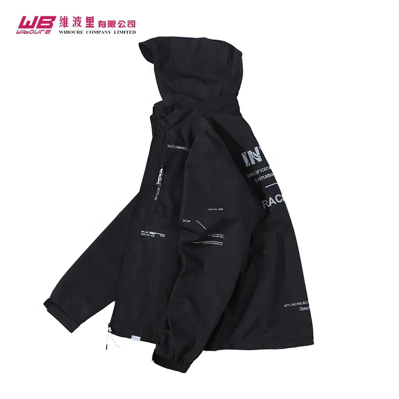 Latest design wholesale custom design outdoor jacket blank custom windbreaker men's side-zip anorak with pocket