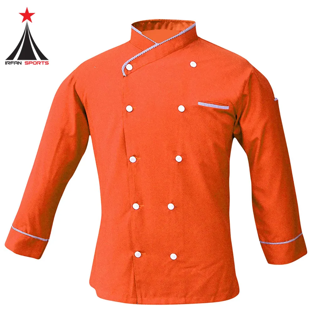 Nova Venda Chef Jacket Elegante Aro Projeto Cantina Cozinhar Uniformes Jaqueta com Bolso Para Cozinha Do Hotel
