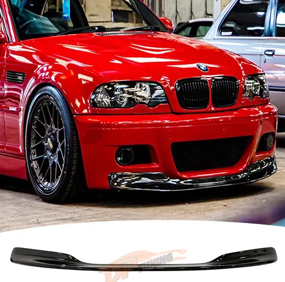 B.M.W Serie 3 M3 E46 1997 - 2006 divisor delantero labio brillo Piano de plástico negro Spoiler frontal frente ala negro brillante