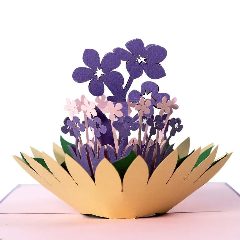 Neues Modell Trend ing Design Blumen dekoration Modell Handgemachte Vietnam 3D Pop Up Gruß karte Beste Wahl für den Geburtstag