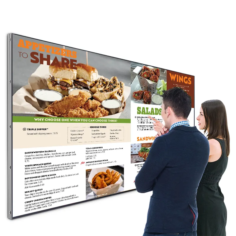 Großhandel 43 Zoll Indoor Manu Board Display LCD-Bildschirm für Restaurant schwarz