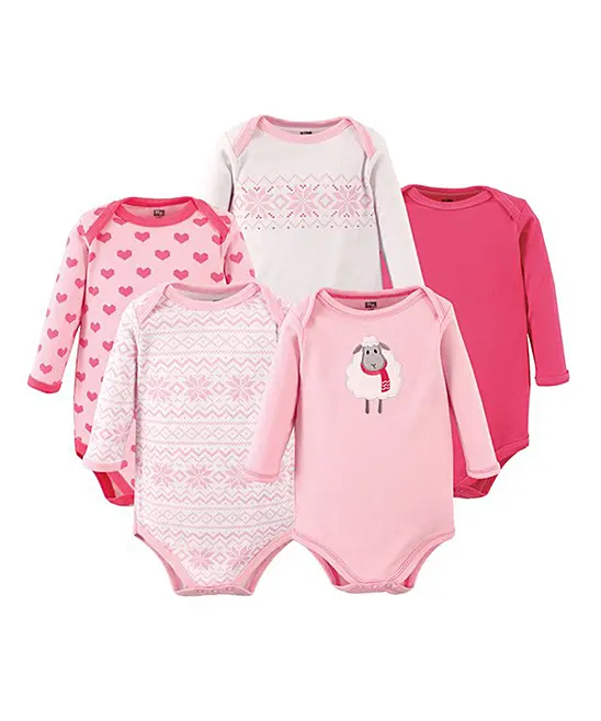 Conjunto de 5 piezas nuevo nacido MAMELUCO-ropa de bebé de mono-recién nacido y bebé ovejas mameluco