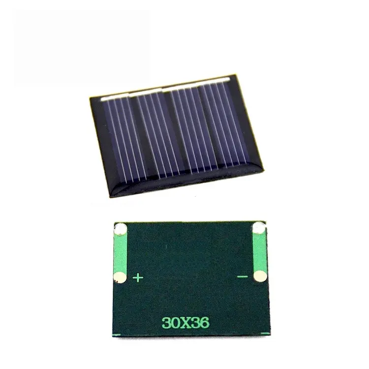 Panel Surya Polikristalin 30X36MM Mini 2V 0.14W 70MA Panel Surya Mini PET Silikon untuk DIY Sistem Surya