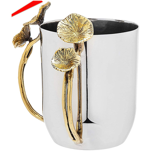 <strong>Judaism</strong> Washing Mug Eco Friendly Ritual Washing Mug 5&quot; Jewish Hand Wash Mug with Two Handle Brass - Product Image 2
