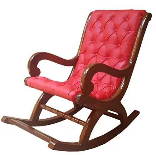 최신 디자인 2021 야외 실내 골동품 편안한 솔리드 나무 reclining 편안한 흔들 의자 공급 뉴 델리