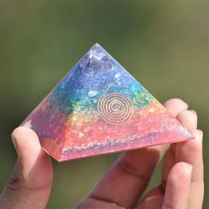 EMF保護瞑想用チャクラオニキスオルゴナイトピラミッド生命の花ロータスヒーリングアルファザル瑪瑙インド - Product Image 3