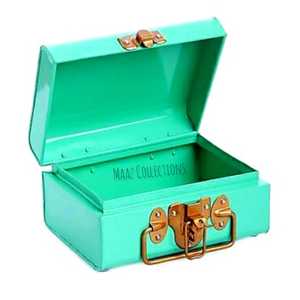 ดีไซน์ใหม่กล่องโลหะ Trunk Box แฮนด์เมดขายส่งกล่องเก็บของสไตล์ลำต้นตกแต่งด้วยการจัดเก็บล็อคชุบทอง