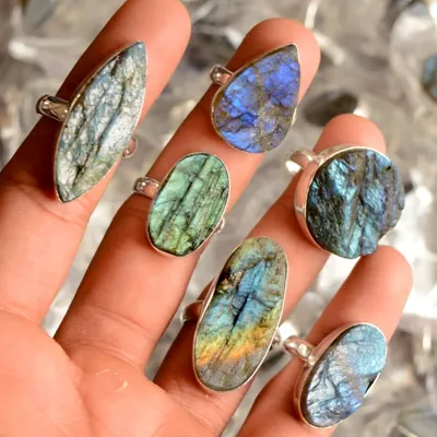 Labradorite natural anel, com sobreposição para bateria, para atacado, labradorite druzy, jóias de pedra preciosa natural labradorite