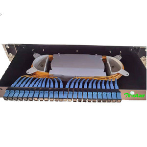 Marco de distribución óptica de 12/48/96 puertos (ODF) con conectores LC SC FC Panel de conexión de telecomunicaciones para uso de fibra óptica de Red 24 núcleos - Product Image 1