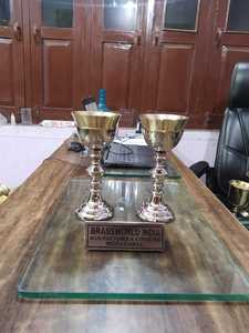 CHALICE and PATEN in <strong>GOLDEN</strong> BRASS WITH ENGRAVED CHURCH SUPPLIES - Product Image 5