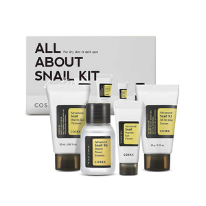 Korean Cosmetic All About Snail Kit <strong>4</strong>-step Korean <strong>Skin</strong> <strong>Care</strong> Snail Mucin Gift Set Repairing Recovering - Product Image 1