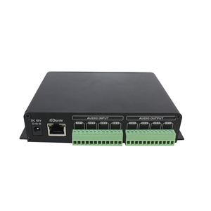 Inalámbrico red Dante interfaz 4 en 4 transmisor de audio independiente con control de volumen por canal DC12V o PoE - Product Image 1