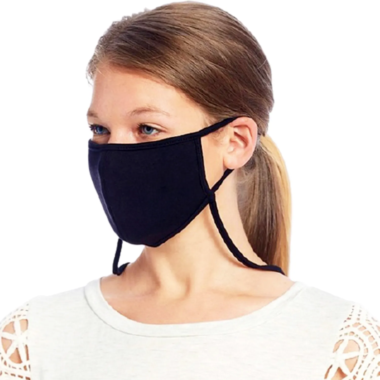 Beste Doek Gezichtsbedekking Met Nekriem 100% Katoen Hang Aan Nekriem Herbruikbaar En Wasbaar Gezichtsmasker