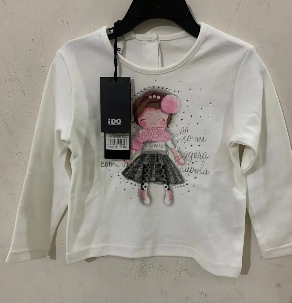 2020 ultime Carino Maniche Lunghe In Cotone Della Ragazza Dei Bambini Stampato Vestiti Dei Bambini T-Shirt di Marca Bangladeshi Etichetta Lotto Stock