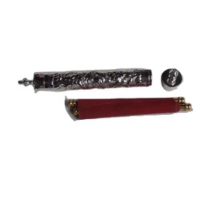 Versilberte Metall rolle mit Etui aus Messing mit geprägtem Muster Metall buchstaben gehäuse Metall handwerk - Product Image 1