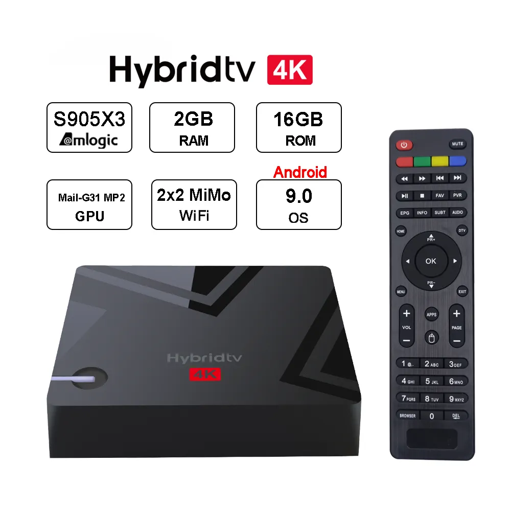 MECOOL K5 Android 9.0 Amlogic S905 DVB S2 T2 PVR enregistrement DVB-T2 Internet décodeur numérique 4K récepteur de télévision par Satellite décodeur