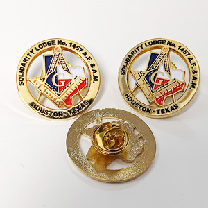 Top Bán Buôn Masonic Phong Cách Kim Loại Tùy Chỉnh Dập Chết In Huy Hiệu Miễn Phí In Ấn Badge & Emblem Loại Ve Áo Pin - Product Image 3