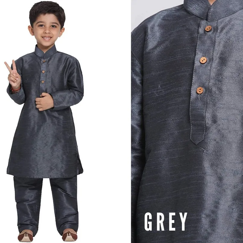 Conjunto de pijama Kurta de algodão para meninos e crianças, vestido de noiva estilo casual indiano, roupa étnica Kurta em várias cores