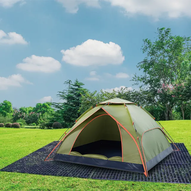 Tapete de acampamento ao ar livre, montagem fácil, tapete de plástico