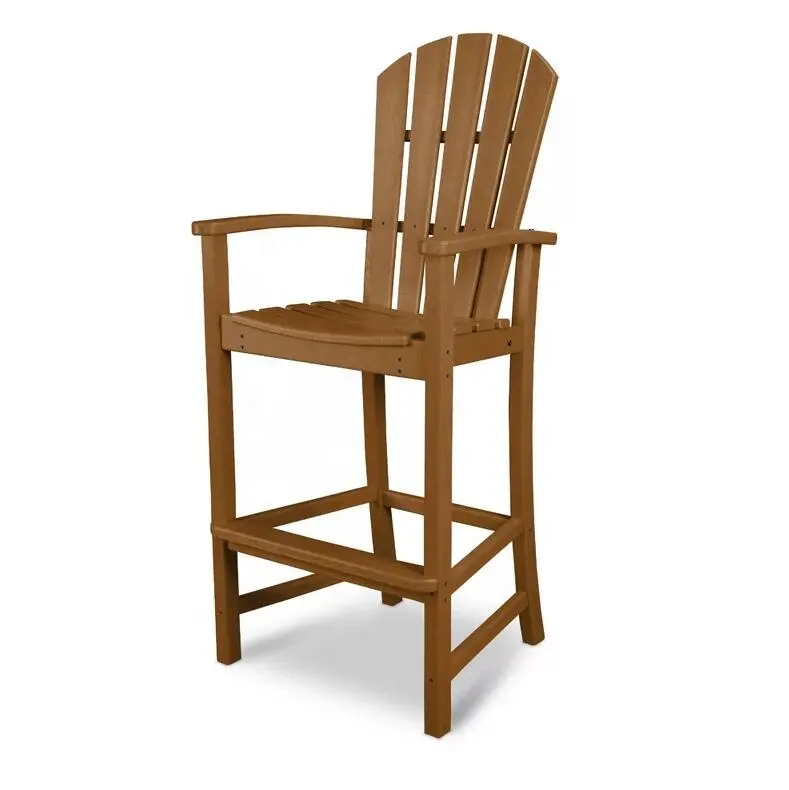 Premium Poly Outdoor Pátios mobiliário jardim pés altos Adirondack bar fezes madeira cadeira